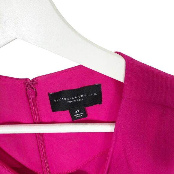 Victoria Beckham for Target 2X Pink Mini Dress White Trim Mod NWT - Picture 4 of 12